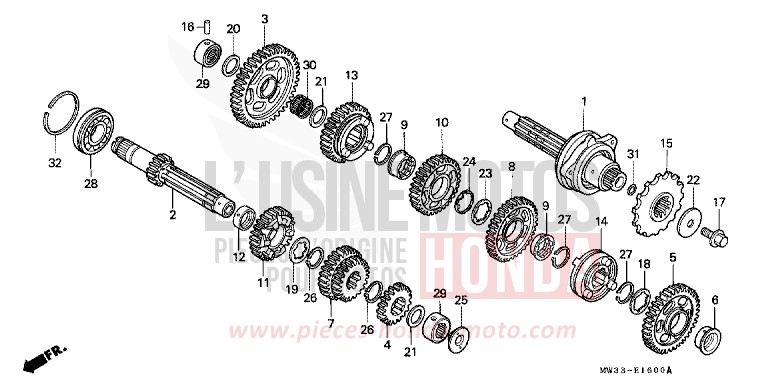 GETRIEBE von CB1300 Super Bold'or ABS TASMANIA GREEN ME (G142) von 1996